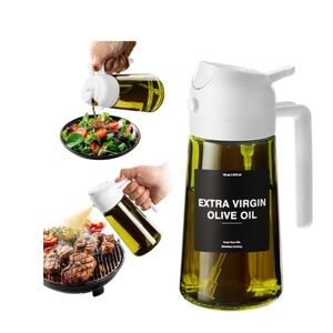Olive Oil 2-1 ‘Pour or Spray’ Dispenser Bottle with White Lid